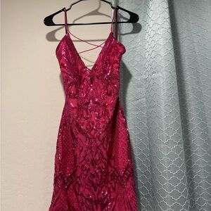 Windsor Red Backless Slip Dress Spaghetti Strap